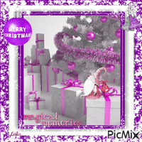 Merry Christmas. Magical memories. Pink. Purple