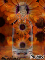 fleurs dans une bouteille GIF animata