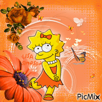 Contest: Lisa Simpson in Orange GIF animé