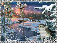 paysage hiver animovaný GIF