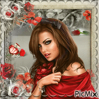 femme en rouge - Darmowy animowany GIF