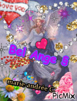 Bel Ange - Coeur Amour Etoiles Fleurs - GIF animé gratuit