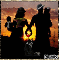 Concours "En famille sous le coucher de soleil" - Darmowy animowany GIF