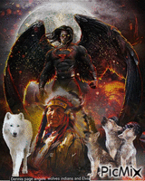 DENNIS PAGE ANGELS WOLVES INDIANS AND ELVIS - 免费动画 GIF