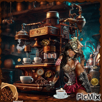Steampunk Coffee - Δωρεάν κινούμενο GIF