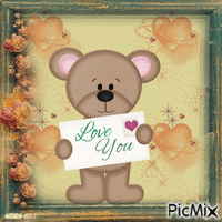 Valentines-love-bears-hearts анимированный гифка