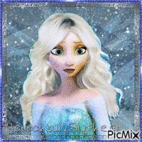 Queen Elsa lets her hair down анимиран GIF