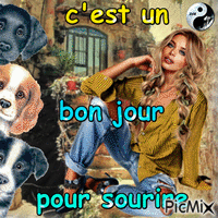un bon jour ☀◕ ‿ ◕☀ - Бесплатный анимированный гифка