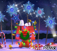 Snoopy Christmas - Zdarma animovaný GIF