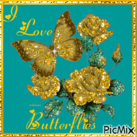Golden butterfly 🦋 - GIF animé gratuit