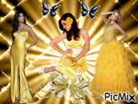 trio de femme en or - GIF animado grátis