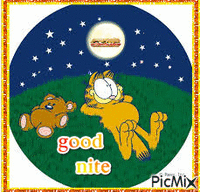Good nite Garfield - Zdarma animovaný GIF