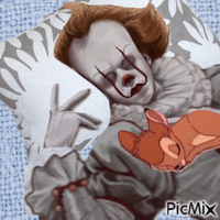Bambi and Pennywise Sleeping animovaný GIF