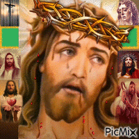 Gesù alza gli ochhi al cielo animovaný GIF