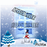Joyeux Hiver/Happy Winter - GIF เคลื่อนไหวฟรี
