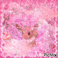 Pink Eevee Flowers / Fleurs roses d'Évoli