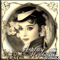 Audrey Hepburn hiver/Noël - Sépia