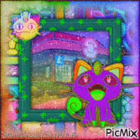 {♦}Rainbow Meowth{♦} - Gratis animerad GIF