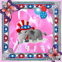 Patriotic Elephant анимированный гифка