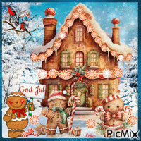 Gingerbread. Merry Christmas GIF แบบเคลื่อนไหว