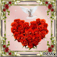 coeur de roses - GIF animasi gratis