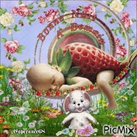 Baby Strawberry & friend (concours) - Бесплатный анимированный гифка