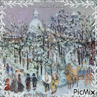 Montmartre sous la neige  - vintage