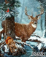 Winter Deer анимирани ГИФ