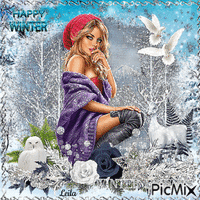 Happy Winter. Winter friends - GIF animado gratis