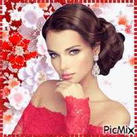 Lady in red GIF animé
