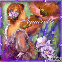 Aquarelle - Tons lilas