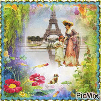 Paris en fleurs - GIF animé gratuit