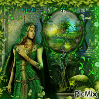 Nature in green fantasy animirani GIF