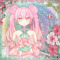 Manga Pink & Green - Δωρεάν κινούμενο GIF