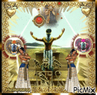 La prière du pharaon à son dieu Ra geanimeerde GIF