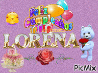 feliz cumpleaños lorena - GIF animado gratis