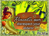 Remember, don't disrespect your elders! animowany gif