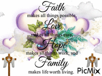 Faith Love Hope Family Heart Cross - GIF animé gratuit