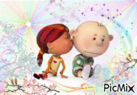 bonecos beijoqueiros GIF animado