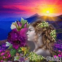 flower woman - Δωρεάν κινούμενο GIF