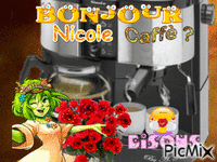 Bonjour Nicole, caffè ? animovaný GIF