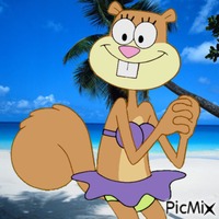 Beach girl Sandy animovaný GIF
