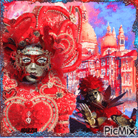 carnevale di Venezia - toni rossi animovaný GIF