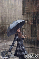 rain in paris GIF animé