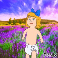 Baby in field of flowers GIF animasi