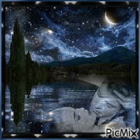 Romántica noche de luna.. - Gratis animerad GIF