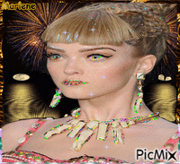 Portrait Woman Colors Deco Glitter Glamour animasyonlu GIF