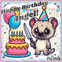 Birthday Hyena for Angel - Bezmaksas animēts GIF