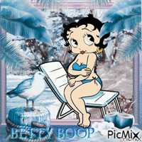 Betty Boop sous les palmiers / concours - GIF animé gratuit