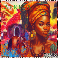 Femme d'Afrique / Multicolore...concours - Ücretsiz animasyonlu GIF